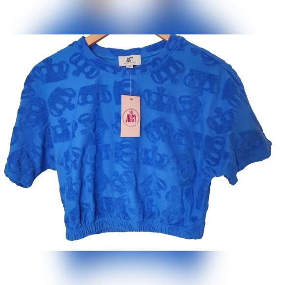 NWT Juicy Couture Terry Cropped Top Medium - Picture 1 of 9
